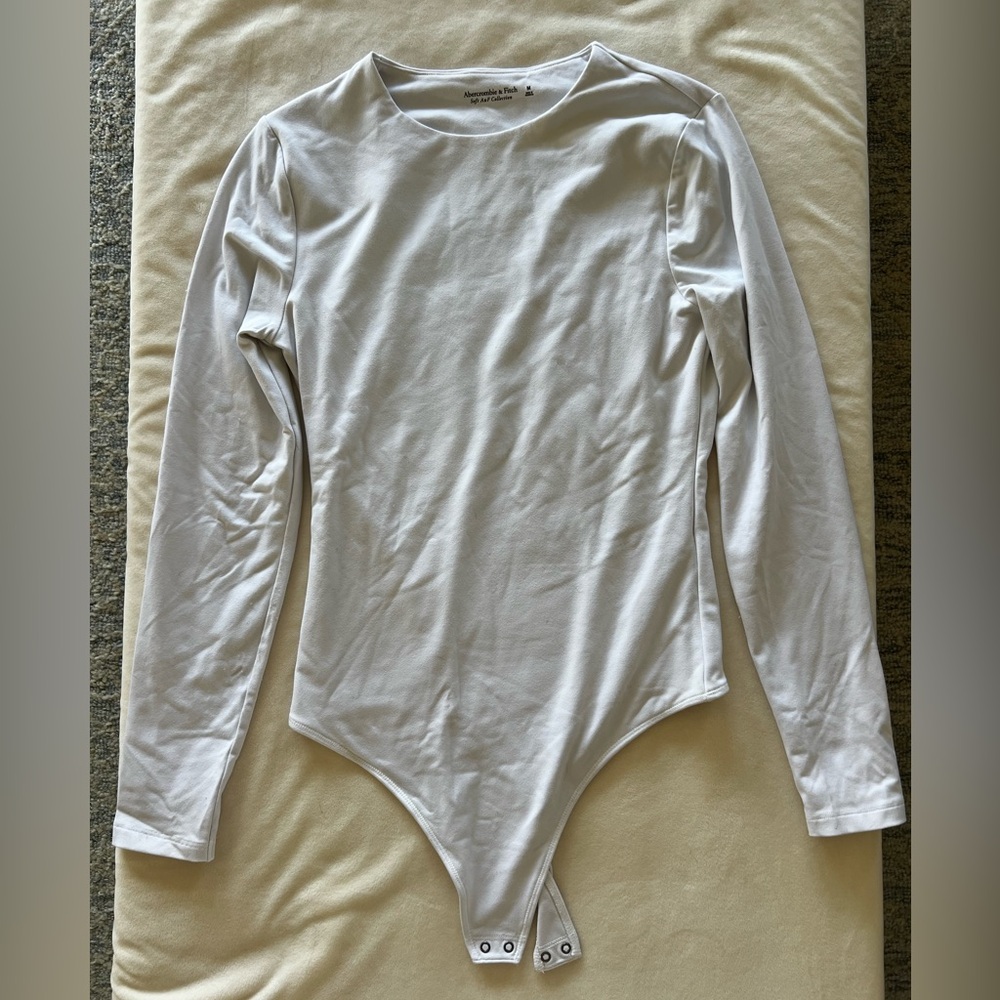 Abercrombie & Fitch White Scoop Neck Bodysuit